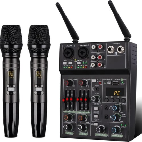  DUN M1-MIC 4-kanalni audio mikser sa 2 UHF mikrofona Cene
