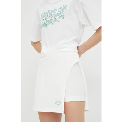 Reebok Classic Pamučna suknja boja: bijela, mini, ravna