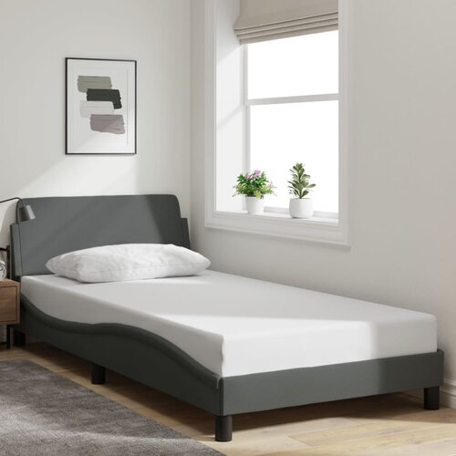 Furnova Posteljni okvir brez vzmetnice temno siv 100x200 cm blago, (21936214) Slike