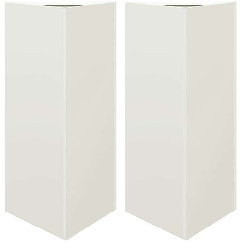 VidaXL Vrtne sadilice 2 kom bijela trokutasta 40x34,5x70 cm čelične Slike