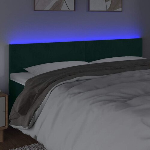  LED uzglavlje tamnozeleno 200x5x78/88 cm bar&amp;scaron;unasto Slike