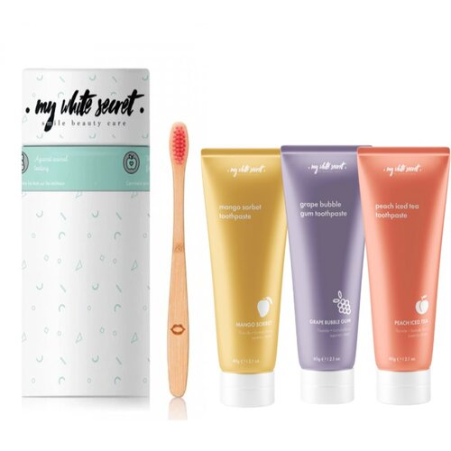 My White Secret Gift Pack Fruits Toothpaste + Toothbrush set zobne nege Slike