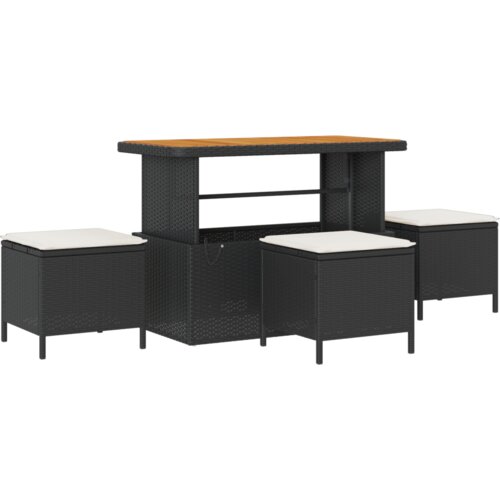 vidaXL 9-dijelni vrtni sofa set s jastučićima crni poli ratan akacija Cijene