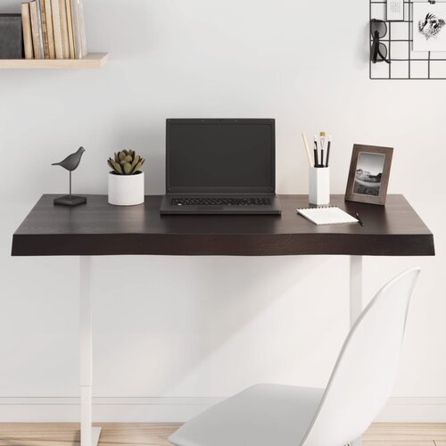 vidaXL Stolna ploča tamnosmeđa 100x50x(2-6) cm obrađena hrastovina Cijene