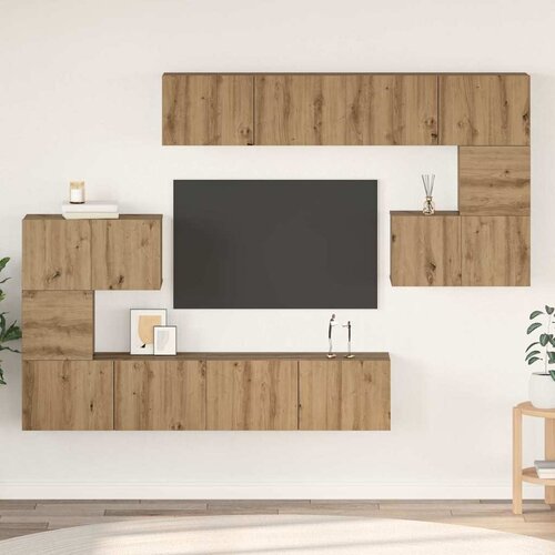 vidaXL Set TV komoda Ostalo s pohranom 8 pcs hrast artisan 80 x 30 x 30 cm Cijene