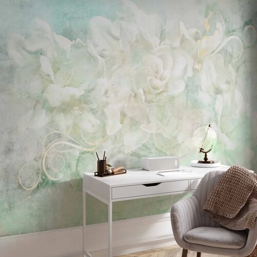  Foto tapeta - Blossoming among pastels - abstract with floral motif and patterns 300x210 Slike