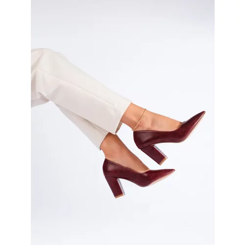 SHELOVET Maroon pumps on the post