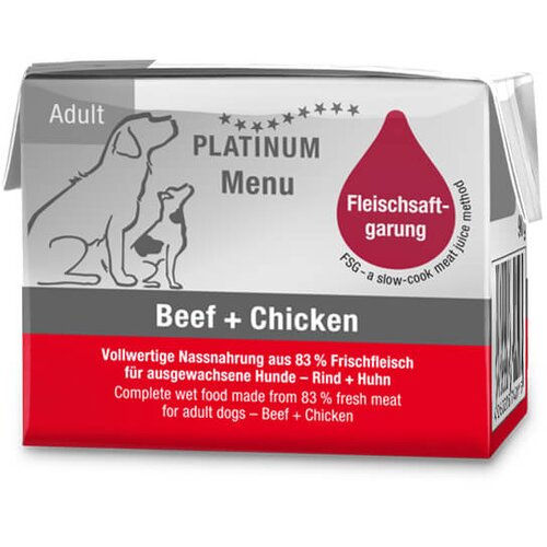 Platinum menu adult beef + chicken - vlažna hrana za pse sa govedinom i piletinom (90g, 185g, 375g) 90g Cene