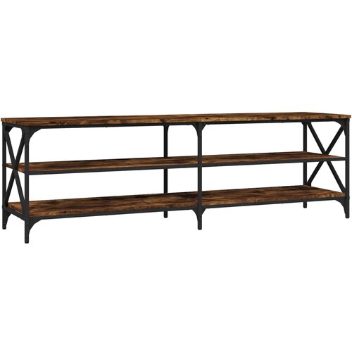 Maison Chic TV omarica - TV stojalo - Televizijska omarica dimljeni hrast 160x40x50 cm inženirski les, (21700052) Slike