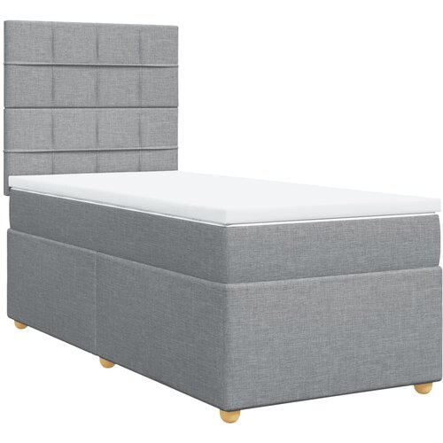 Maison Chic Box spring postelja - Vzmetna postelja z vzmetnico svetlo siv 100x200 cm blago SL4011, (21902679) Cene