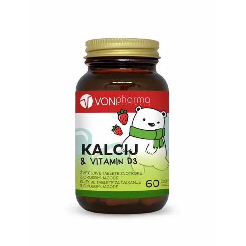  VonPharma Kalcij & vitamin D3, žvečljive tablete za otroke