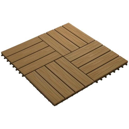  Pločice za decking 3D Dizajn 11 pcs Tikovina 30 x 30 cm Slike