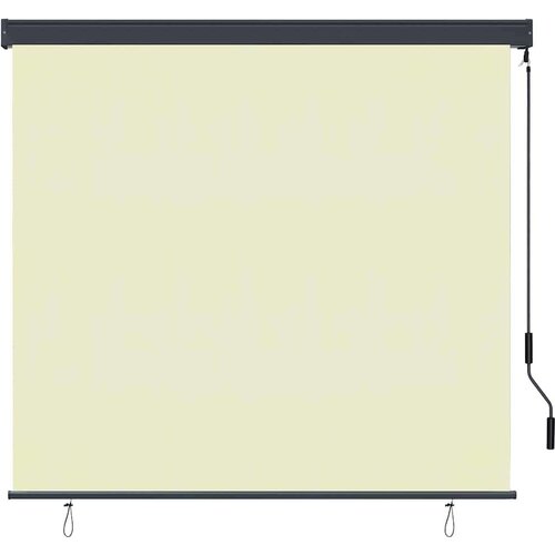VidaXL Vanjska Roleta Prugasti Podesiva Krema 180 x 250 cm tkanina Slike