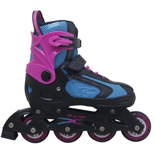 Action Roler XS (29-32) PVC ABEC-5 PU TOČKIĆI Crno-Tirkiz-Ljubičasti Cene