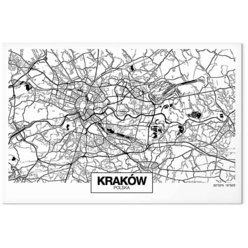  Slika - City Plan: Krakow (1 Part) Wide 90x60 Akustična Slike