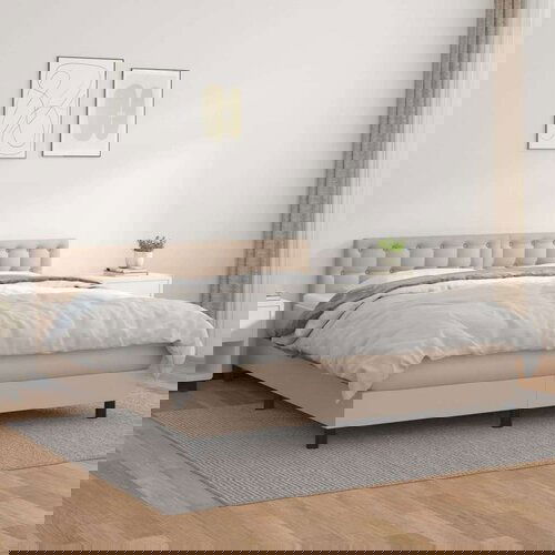  Krevet s oprugama i madrac cappuccino 160x200cm od umjetne kože Cijene