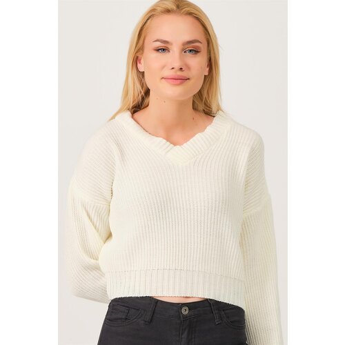 Dewberry Z3034 WOMEN'S V-NECK SWEATER-FLAT BONE Cijene