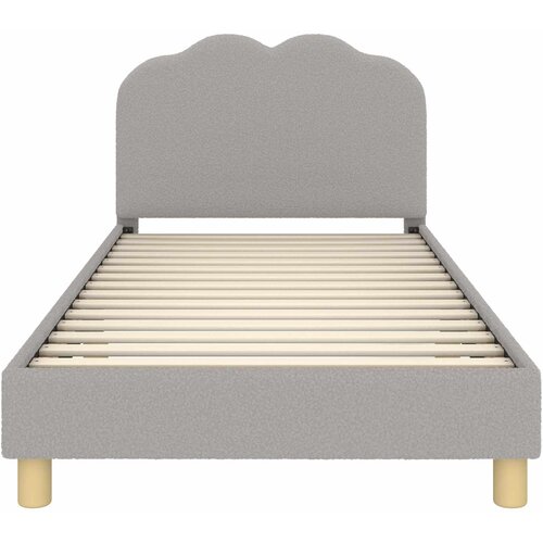  Krevet za djecu s uzglavljem Svjetlosiva 90 x 200 cm Boucl&amp;eacute; Slike