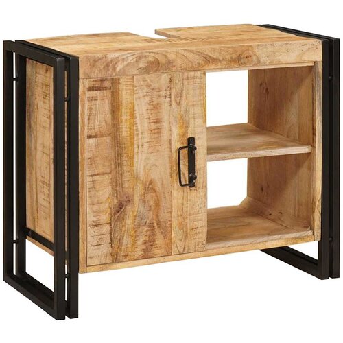 VidaXL Ormarić za umivaonik 71 x 33 x 58 cm Čvrsto drvo manga, željezo Slike