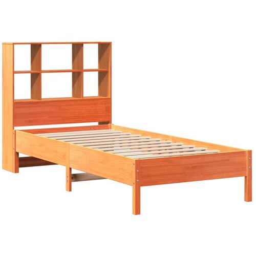 VidaXL Krevet s regalom za knjige bez madraca 100 x 200 cm od borovine Slike