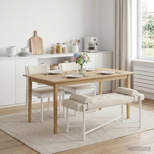  Klupa s gumbima i jastučićima Krem 110 x 40 x 46 cm Bar&amp;scaron;un Slike