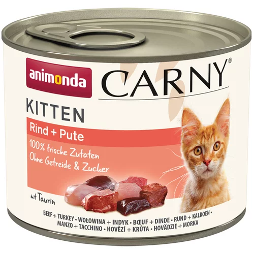 Animonda Carny Kitten 12 x 200 g - Govedina & puran