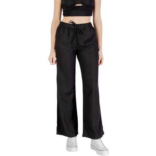 Only Lahkotne hlače & Harem hlače Onlcaro Mw Linen Bl Pull-Up 15291807 Črna Cene