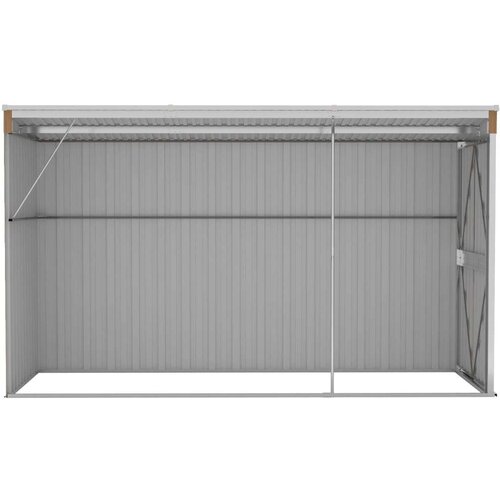 VidaXL Zidno vrtno spremi&amp;scaron;te smeđe 118 x 288 x 178 cm pocinčani čelik Slike