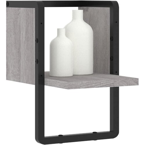  Zidna polica s prečkom boja hrasta sonome 20 x 25 x 30 cm Slike