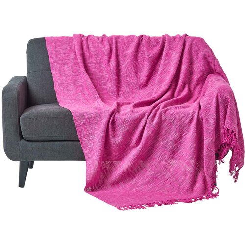 HOMESCAPES Bombažna odeja Nirvana Slub Pink, 225x255 cm, (20749810) Slike