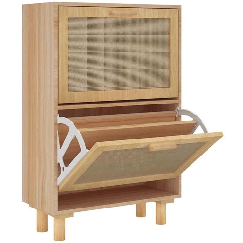 Maison Chic Omarica za obutev - Kopa za čevlje rjava 52x25x80 cm inž. les in naravni ratan, (21777515) Cene