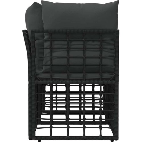  loveseat s jastukom 2 pcs Crna i tamno siva poliratan - Crna i tamno siva Ravni Slike