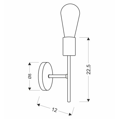 Candellux crespilo zidna lampa crna 1X40W E27 Slike