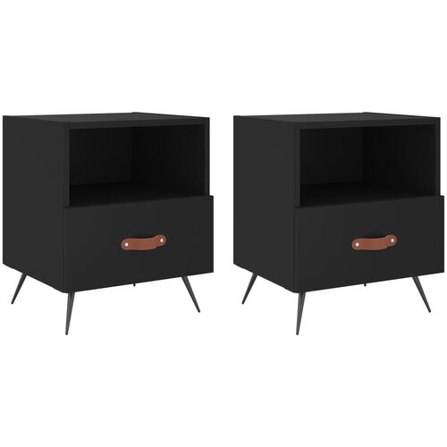 Maison Chic Dvo delni komplet Nočne omarice - Nočne mize črna 40x35x47,5 cm inženirski les, (21687977) Slike
