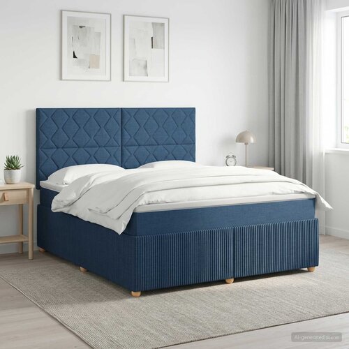  Boxspring krevet s madracem Plava 140 x 200 cm Tkanina Cijene