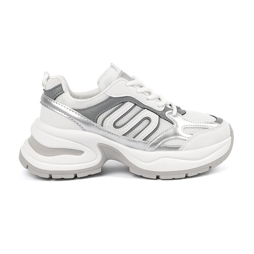 Shelvt White women's sneakers with silver inserts Cijene