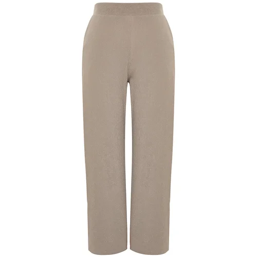 Trendyol Curve Brown Wide Cut Knitted Trousers