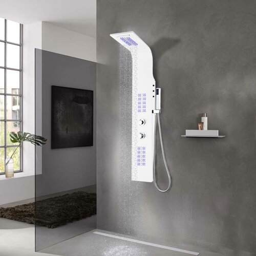 VidaXL Panel za tu&amp;scaron; enota aluminij 20x44x130 cm bel Slike