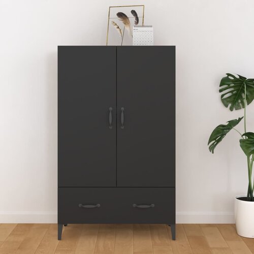 The Living Store Visoka omarica črna 70x31x115 cm inženirski les - Visoka Omarica, (21431073) Slike