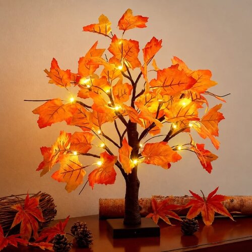  Jesenja LED dekoracija javorovo drvo 24 LED 60 cm Slike