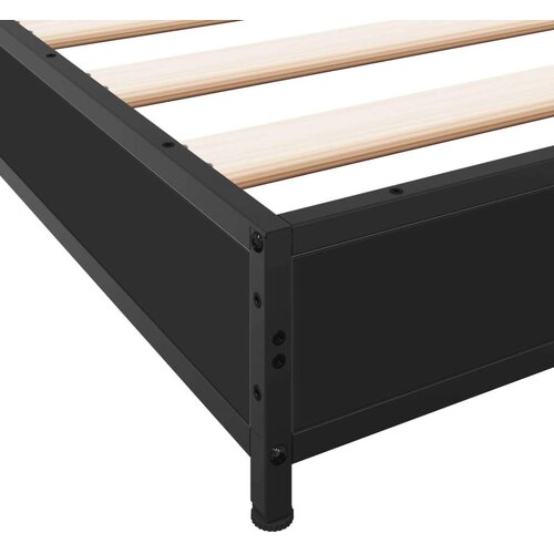 VidaXL Okvir za krevet crni 135x190 cm konstruirano drvo i metal Slike