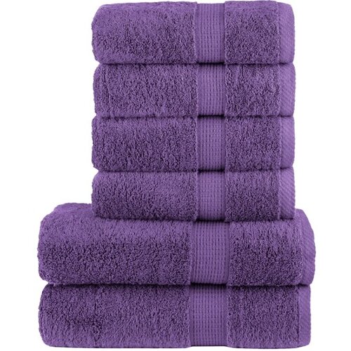 VidaXL 6-dijelni vrhunski set ručnika SOLUND ljubičasti 600 gsm Slike