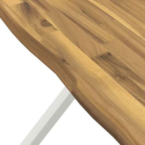  Stol za blagovanje s prirodnim rubom 90 x 90 x 75 cm - Bjeljenje 90 x 90 x 75 cm Živi rub Slike