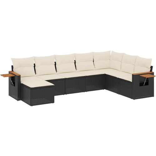 vidaXL 8-dijelni set vrtnih sofa od poliratana s jastucima crni Cijene