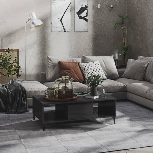  Stolić za kavu sjajni sivi 103,5 x 60 x 35 cm konstruirano drvo Cijene