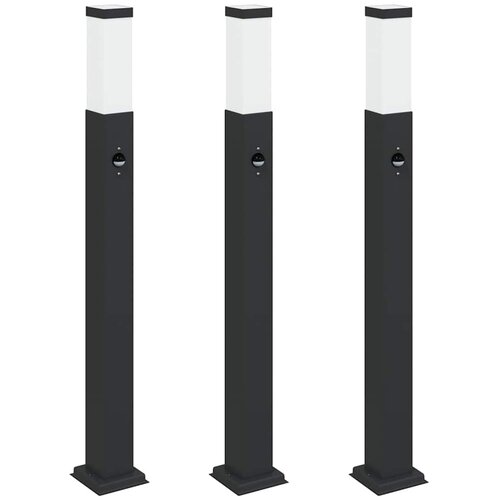 vidaXL Stebričke s senzorjem 3 kosi 80 cm črne IP44, (5000296946) Cene