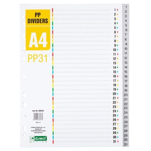 Levia Pregradni karton a4 1-31 pvc 009263 Slike