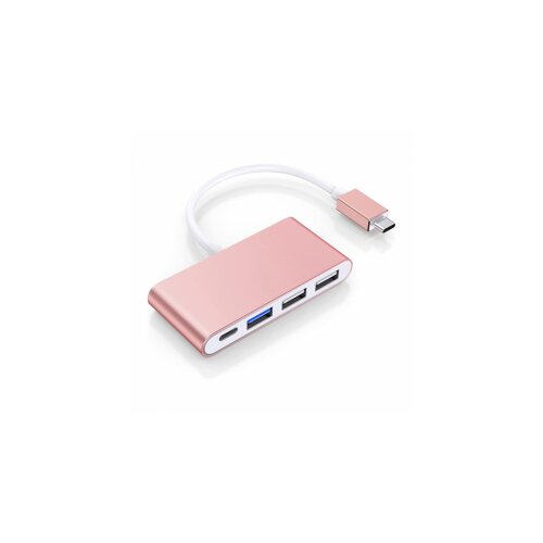 Hub Adapter Type-C na 3xUSB + Type-C roze zlatni Cene