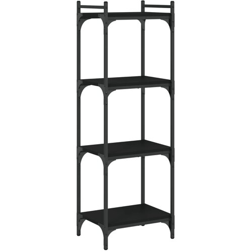 Maison Chic Knjižna omara - Knjižni regal 4-nadstropna črna 40x30x120 cm inženirski les, (21724901) Slike
