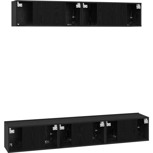 VidaXL Set TV komoda Ostalo s pohranom s vratima 5 pcs Crni hrast 80 x 30 x 30 cm Slike